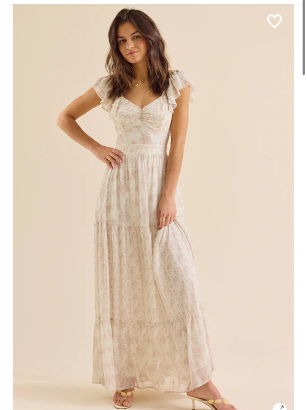 Altar'd State Cream Floral Maxi Dress